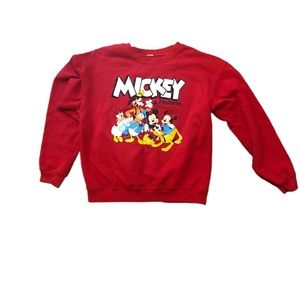 Vintage Red Mickey and Friends Disney crewneck sweatshirt